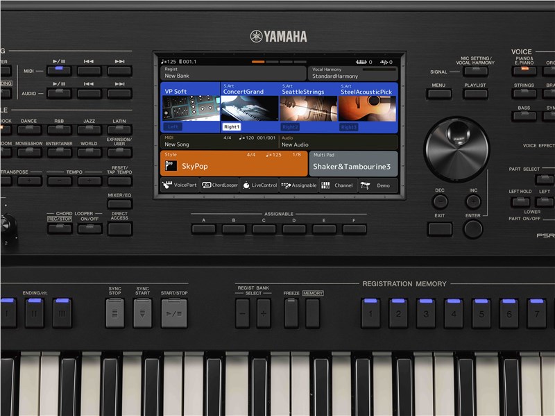 Yamaha PSR-SX900 Digital Keyboard, screen view