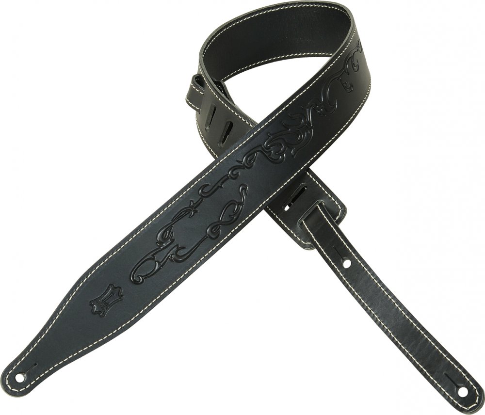 Levys MV17T10 Rebel Leather Strap, Black