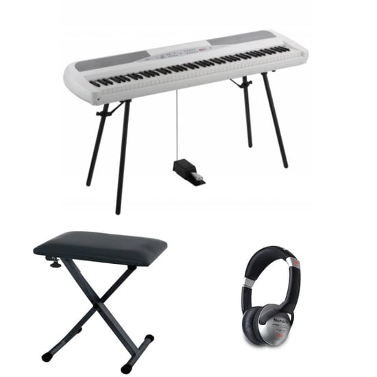 Korg SP-280 Digital Piano (White) With Included Accessories 