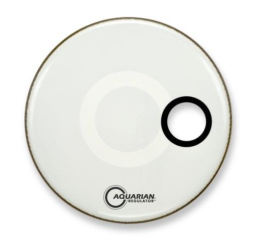 Aquarian Regulator Gloss White Resonant Ported Bass Drum Head (18in)