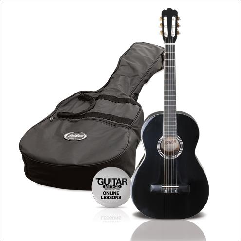 Ashton SPCG12BK 1/2 Size Classical Guitar Starter Pack (Black)