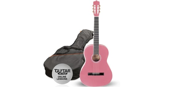 Ashton SPCG12PK 1/2 Size Classical Guitar Starter Pack (Pink)