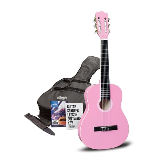 Ashton SPCG34PK ¾ Size Classical Guitar Starter Pack (Pink)