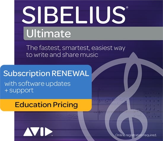 Avid Sibelius Ultimate 1 Year Subscription Renewal, Education, Digital