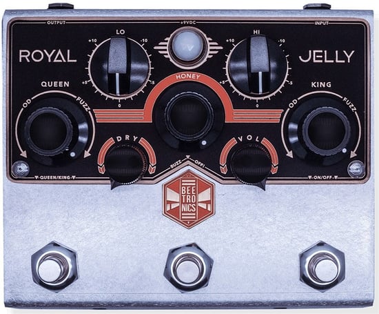 Beetronics Royal Jelly Overdrive Fuzz Pedal, Black