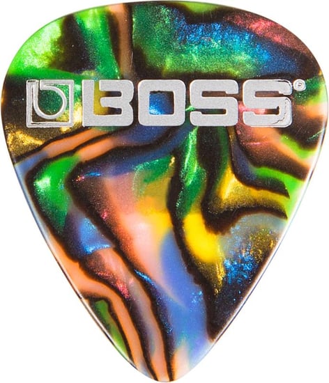 Boss BPK-12-AT Celluloid Pick, Thin, Abalone, 12 Pack