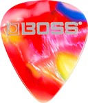 Boss BPK-12-MH Celluloid Pick, Heavy, Mosaic, 12 Pack