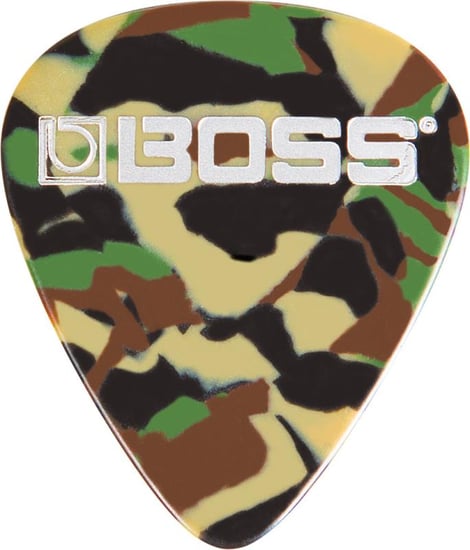 Boss BPK-72-CH Celluloid Pick, Heavy, Camo, 72 Pack