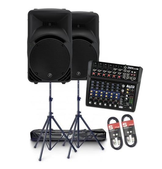 Mackie SRM450 V3 Active PA Speakers with Mixer Bundle