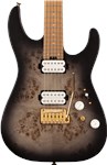 Charvel Pro-Mod DK24 HH 2PT CM Poplar Burl, Caramelized Maple Fingerboard, Transparent Black Burst