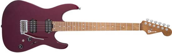 Charvel USA Select DK24 HH 2PT, Caramelised Flame Maple Neck, Oxblood