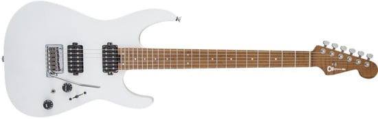 Charvel USA Select DK24 HH 2PT, Caramelised Flame Maple Neck, Satin White