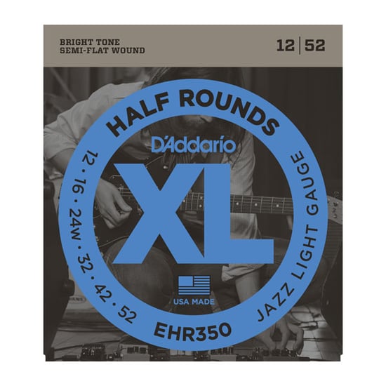 D'Addario EHR350 Half Rounds, Jazz Light, 12-52