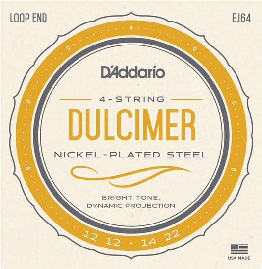 D'Addario EJ64 Nickel Plated 4 String Dulcimer, 12-22