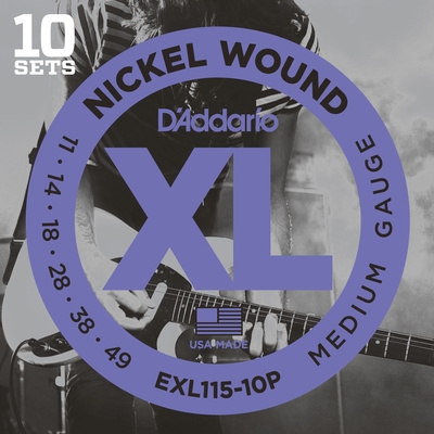 D'Addario EXL115 Nickel Wound Electric Pro Pack, 10 Sets