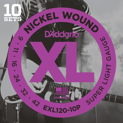 D'Addario EXL120 Nickel Wound Electric Pro Pack, 10 Sets