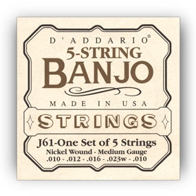 DAddario J61 Nickel Wound 5-String Banjo Strings (10-23)