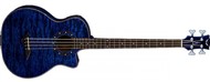 Dean Exotica Quilt Ash Acoustic Bass with Aphex (Trans Blue)