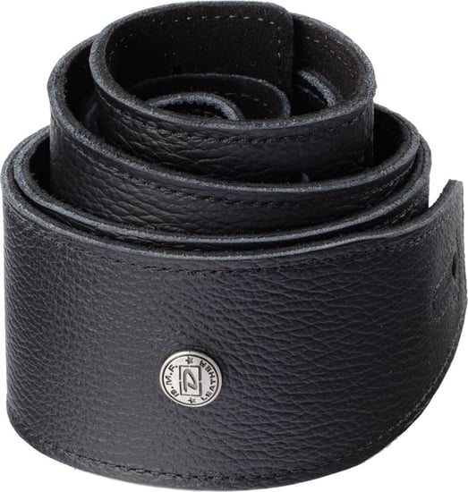 Dunlop BMF Italian Leather Strap, 2.5in, Triple Black