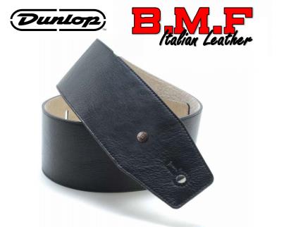 Dunlop BMF Italian Leather Strap (3.5 Inch, Triple Black)