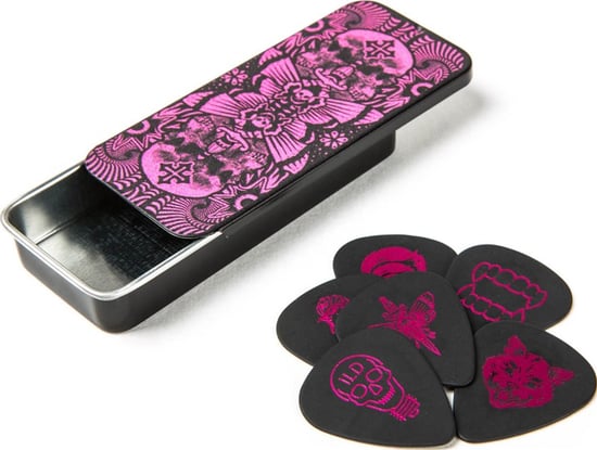 Dunlop ILDCT02 ILOVEDUST Pick Tin, 6 Picks, Magenta