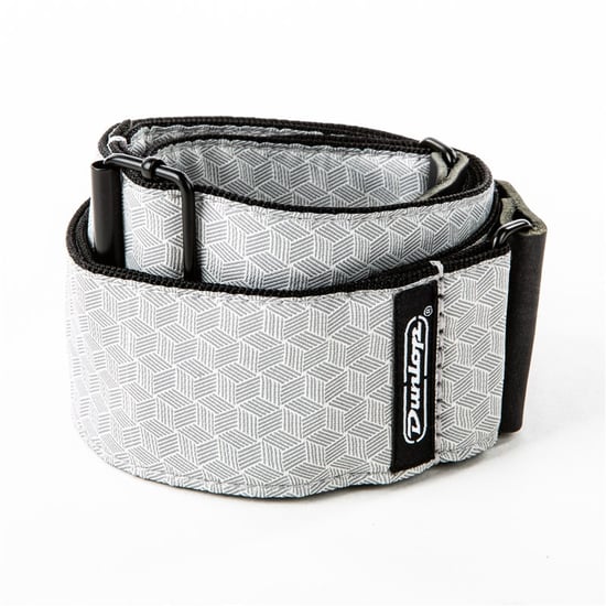 Dunlop D67 Jaquard Strap, Cube Hatch Light Grey