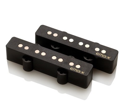 EMG JV-SET Traditional Style Active Jazz Bass Pickup Set, Black