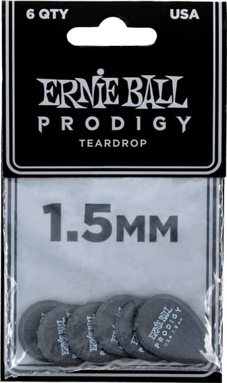 Ernie Ball 9330 Prodigy Teardrop Pick, 1.5mm, 6 Pack