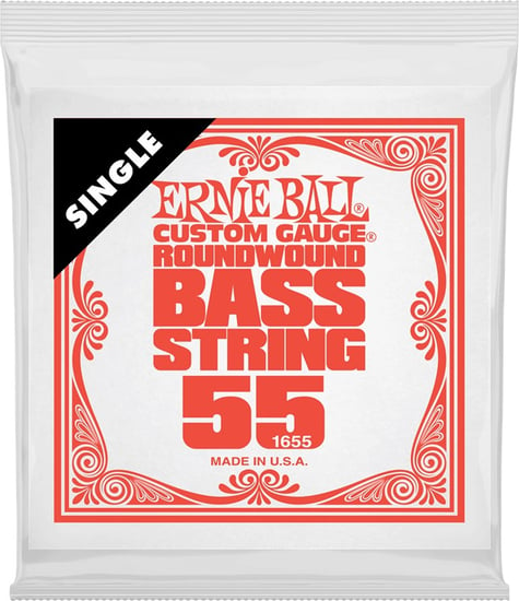 Ernie Ball 1655 Nickel Wound Bass Single String, 55