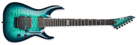 ESP E-II Horizon FR-7, Floyd Rose, 7 String, Black Turquoise Burst