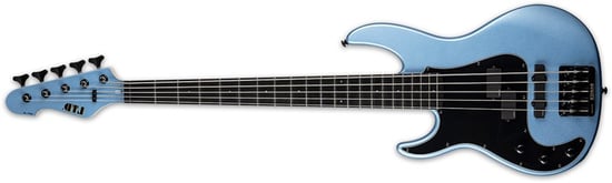 ESP LTD AP-5 Bass, 5 String, Pelham Blue, Left Handed
