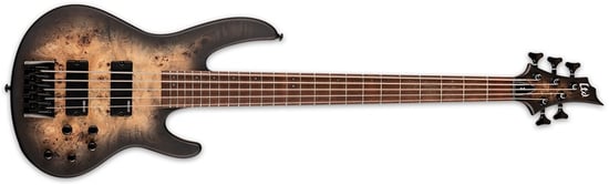 ESP LTD D-5 5 String Bass, Black Natural Burst Satin