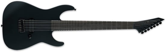 ESP LTD M-7HT Black Metal 7-String Baritone, Black Satin