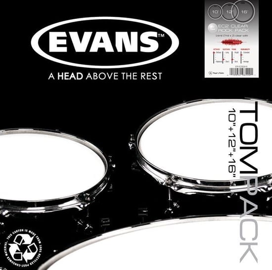 Evans EC2 Clear SST Drum Head Pack (Rock) - ETP-EC2SCLR-R