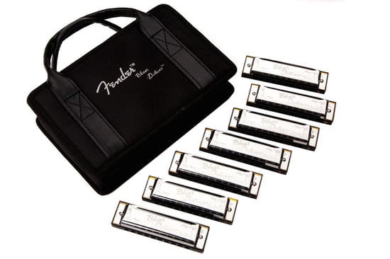 Fender 7 Pack Blues Deluxe Harmonicas with Case