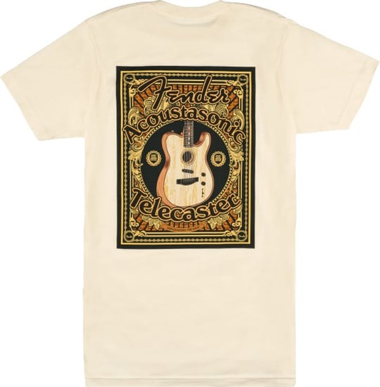 Fender Acoustasonic Tele T-Shirt Cream S