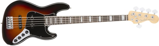 Fender American Elite Jazz Bass V (3 Colour Sunburst, Rosewood)