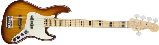 Fender American Elite Jazz Bass V Ash (Tobacco Sunburst, Maple)