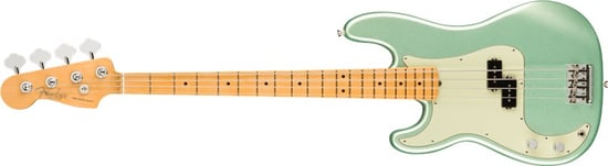 Fender American Professional II Precision Bass, Maple Fingerboard, Mystic Surf Green, Left Handed