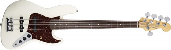 Fender American Standard Jazz Bass V 5 String (Olympic White, Rosewood)