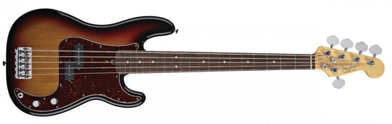Fender American Standard Precision Bass V (5 String, 3-Colour Sunburst , Rosewood)