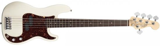 Fender American Standard Precision Bass V (5 String, Olympic White, Rosewood)