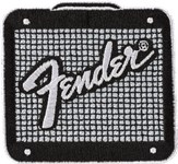Fender Amp Logo Patch, Black and Chrome