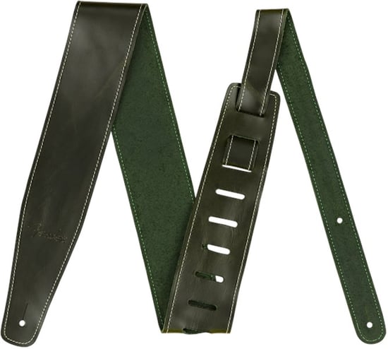 Fender Broken-In Leather Strap 2.5" Green
