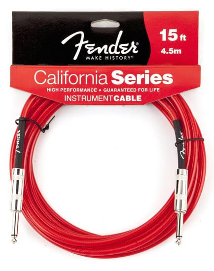Fender California Series Instrument Cable 15' (Candy Apple Red)