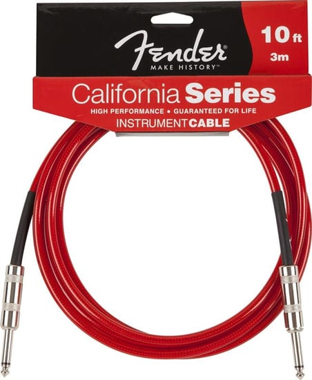 Fender California Series Instrument Cable (3m, Candy Apple Red)