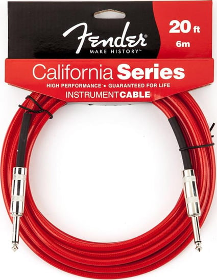 Fender California Series Instrument Cable (6m, Candy Apple Red)