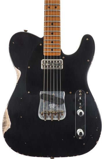 Fender Custom Shop 1952 Telecaster HS Relic, Roasted Flame Maple Neck, Black