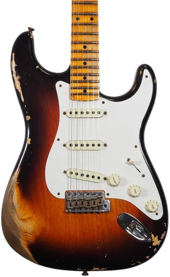 Fender Custom Shop 1955 Stratocaster Heavy Relic, Wide Fade Chocolate 2-Tone Sunburst