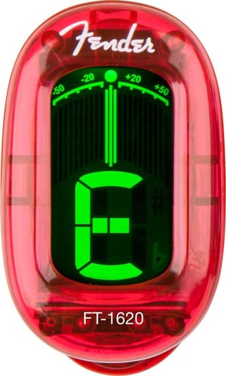 Fender FT-1620 California Series Clear Clip-On Tuner (Candy Apple Red)